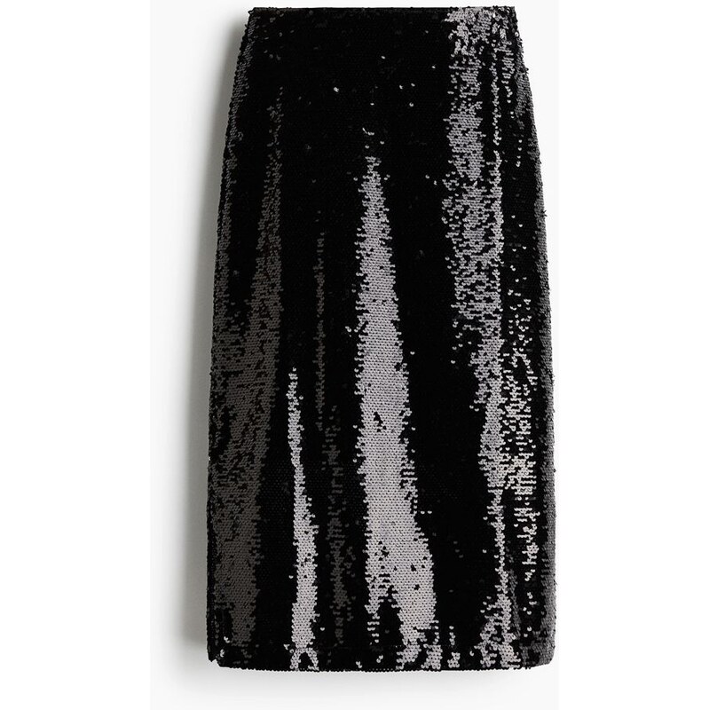 H&M - Midi sukně s flitry - Černá