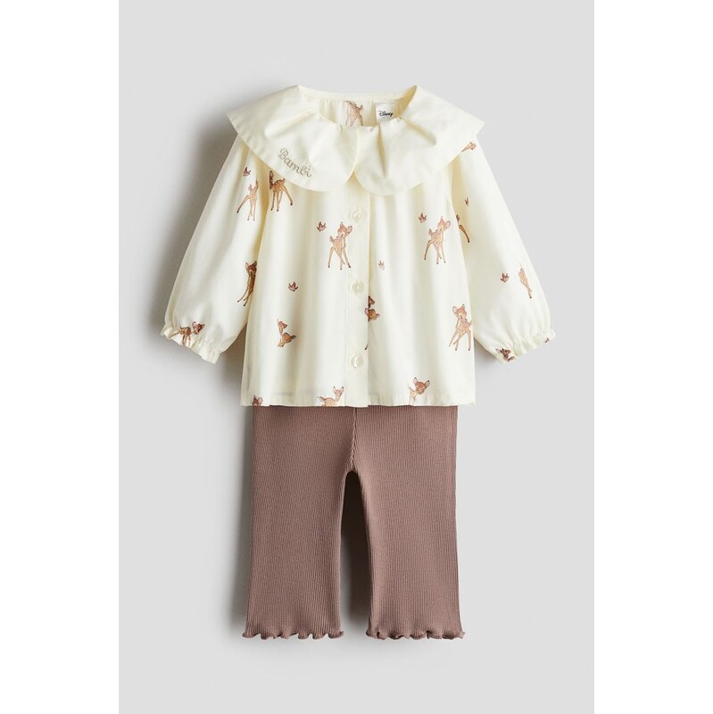 H&M - Dvoudílná bavlněná souprava - bílá 109607881