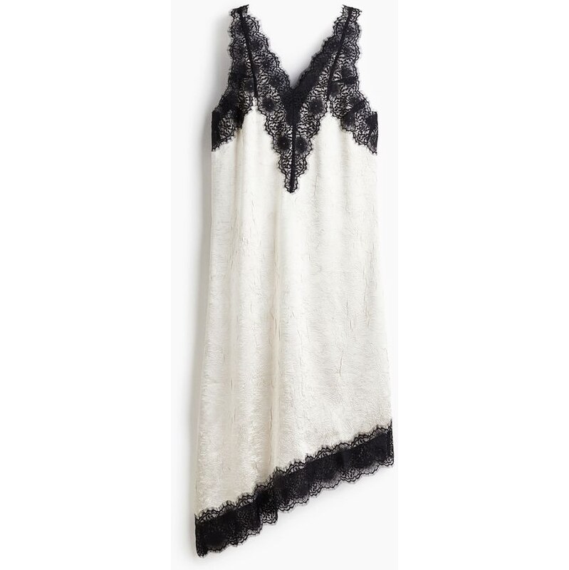H&M - Šatys krajkou Loose Fit - Bílá/Černá