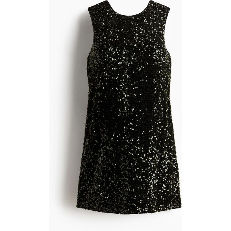 H&M - MAMA Flitrové šatys mašlí - Tmavě Zelená