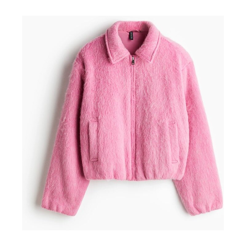 H&M - Bomber z vlněné směsi - Růžová