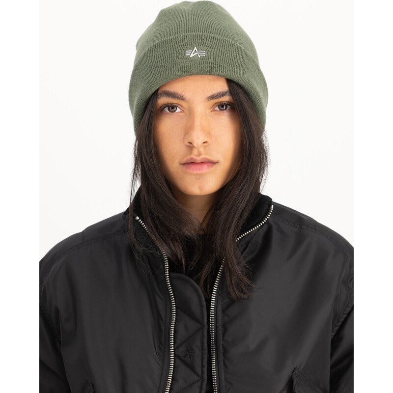Alpha Industries Čepice Metal Logo Beanie sage green 109610269
