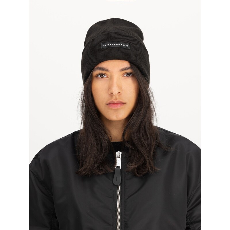 Alpha Industries Čepice Rubber Logo Beanie black 109610270