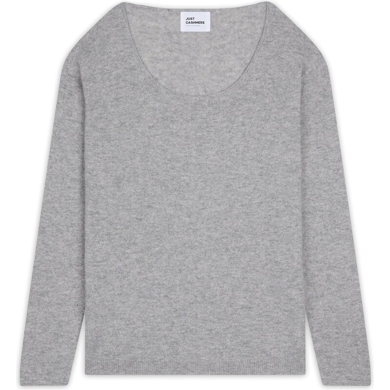 JUST CASHMERE Svetr Fiona šedý melír 109611152
