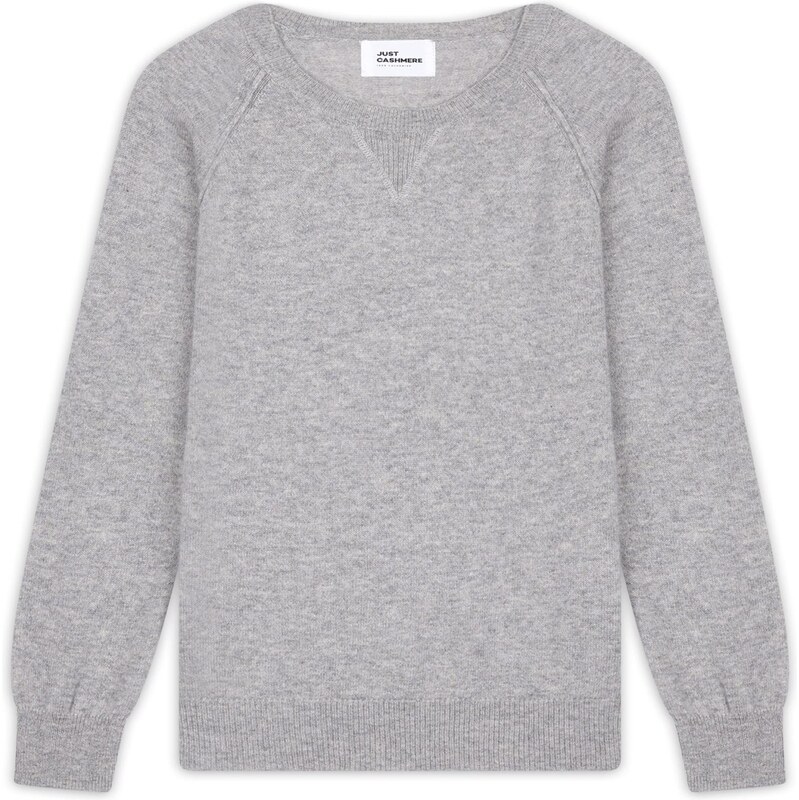 JUST CASHMERE Svetr Helen šedý melír