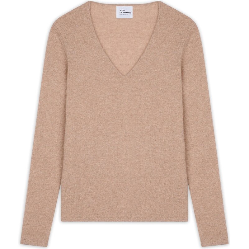 JUST CASHMERE Svetr Joan mokka