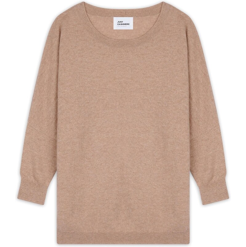 JUST CASHMERE Svetr Rebecca pastelově oranžová
