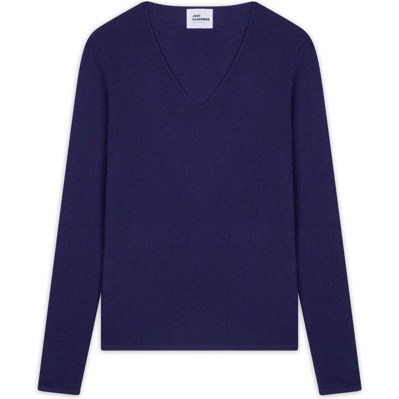 JUST CASHMERE Svetr Joan purpurová