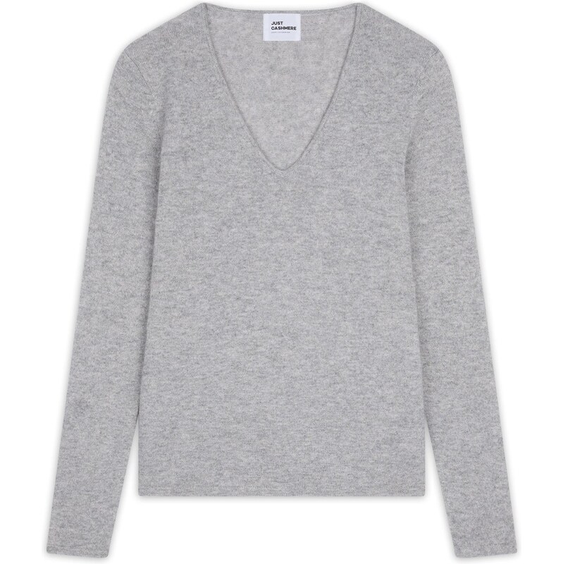 JUST CASHMERE Svetr Joan šedý melír
