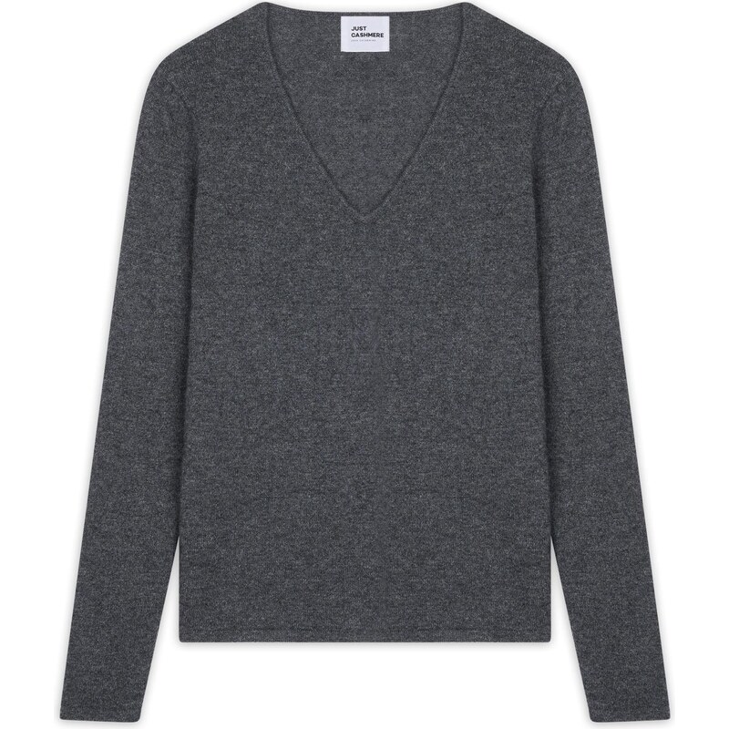 JUST CASHMERE Svetr Joan šedý melír