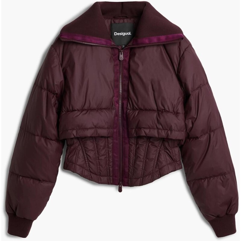 Desigual Zimní bunda Quilted vínově červená 109611469