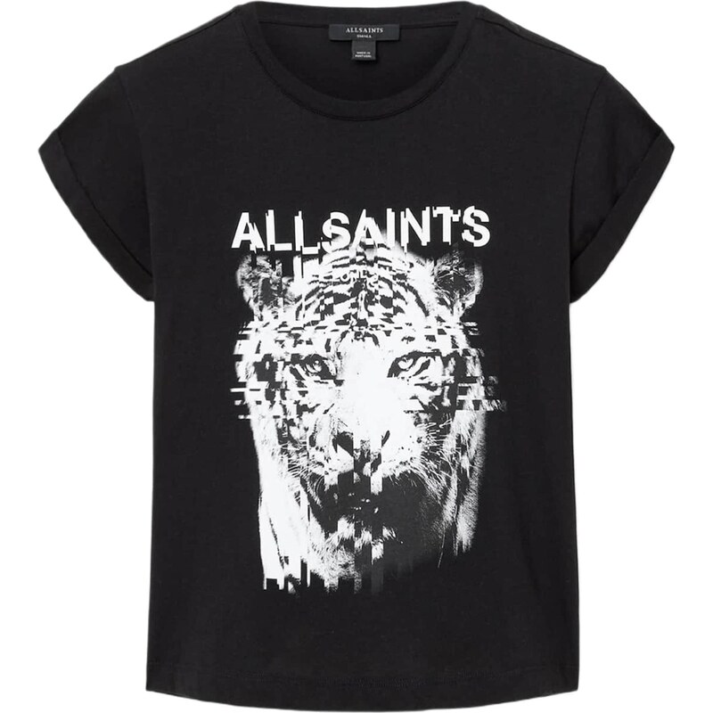 AllSaints Tričko STATIC ANNA černá / bílá 109612251
