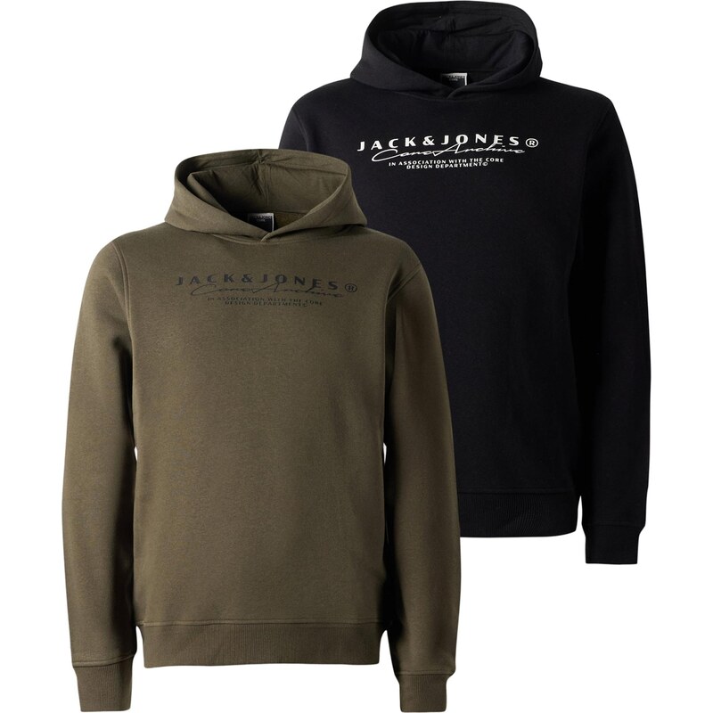 JACK & JONES Mikina JCOPOINT khaki / černá