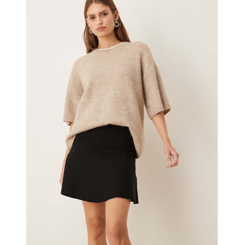 Mango flared mini skirt in black 115560985