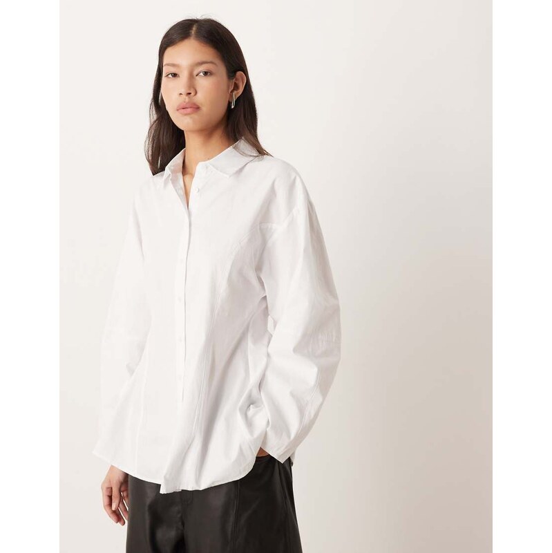 ASOS DESIGN cocoon sleeve cinch back shirt in white