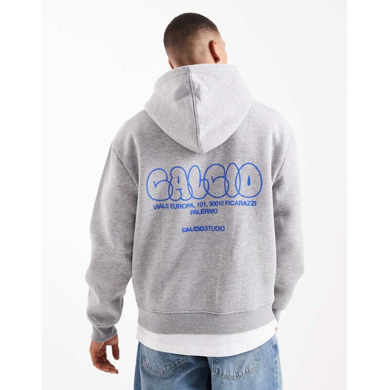 ASOS DESIGN oversized hoodie with bubble print in grey marl