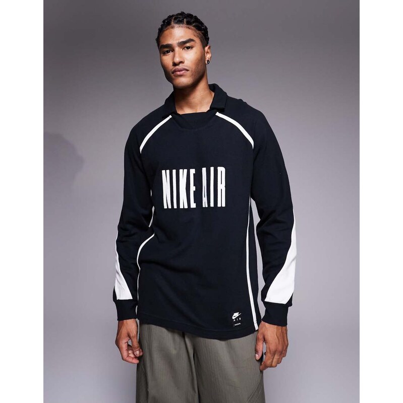 Nike Air long sleeve top in black and white