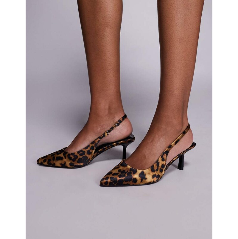 SIMMI Shoes Simmi London Laena slingback kitten heel shoes in leopard 115514977