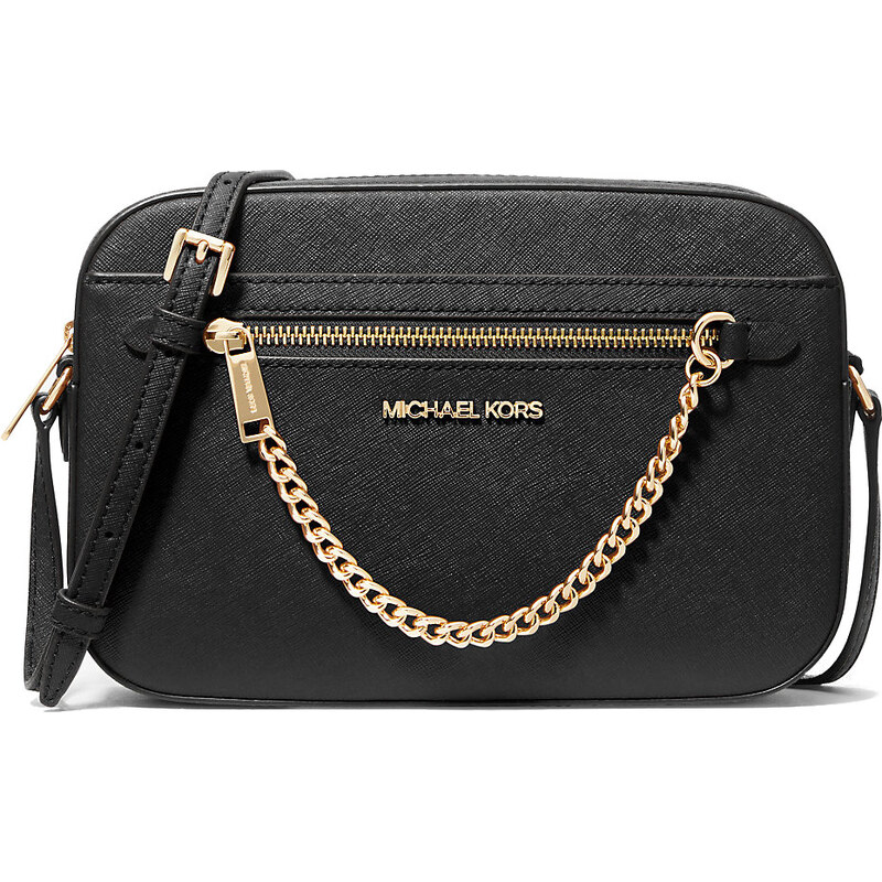 Michael Kors Jet Set Large Saffiano Leather Crossbody Bag Black