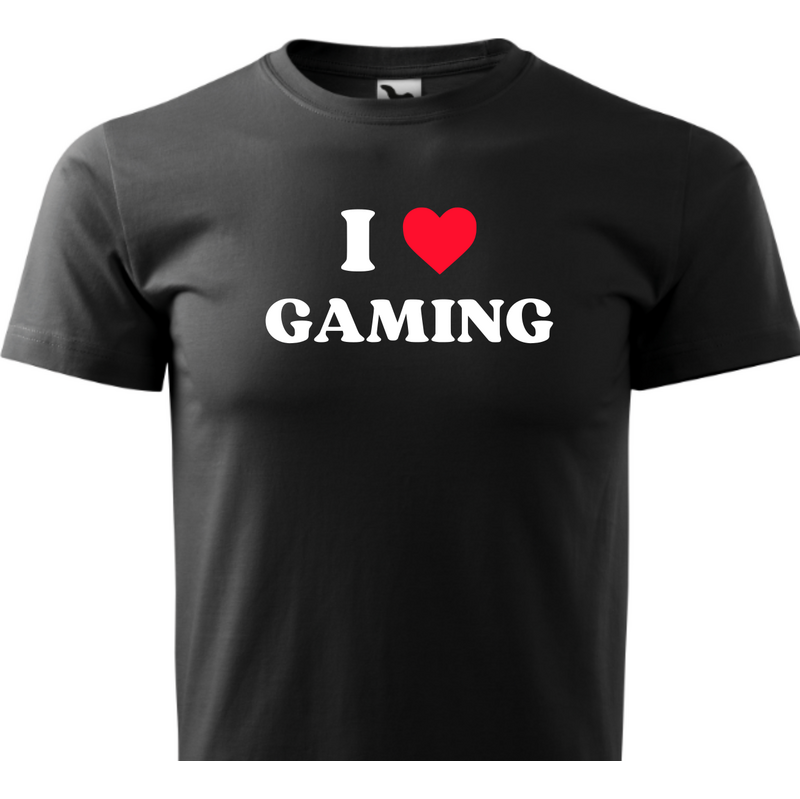 Fenomeno Pánské tričko - I love gaming - černé