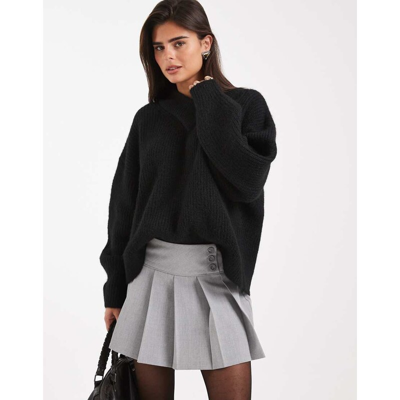 ASOS DESIGN v neck jumper in black