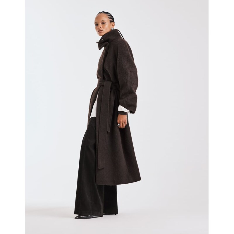 ASOS DESIGN premium brushed wool blend oversized funnel neck
