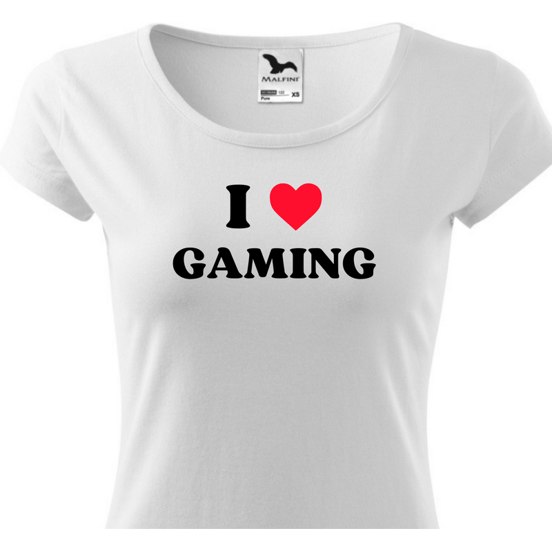 Fenomeno Dámské tričko I love gaming - bílé