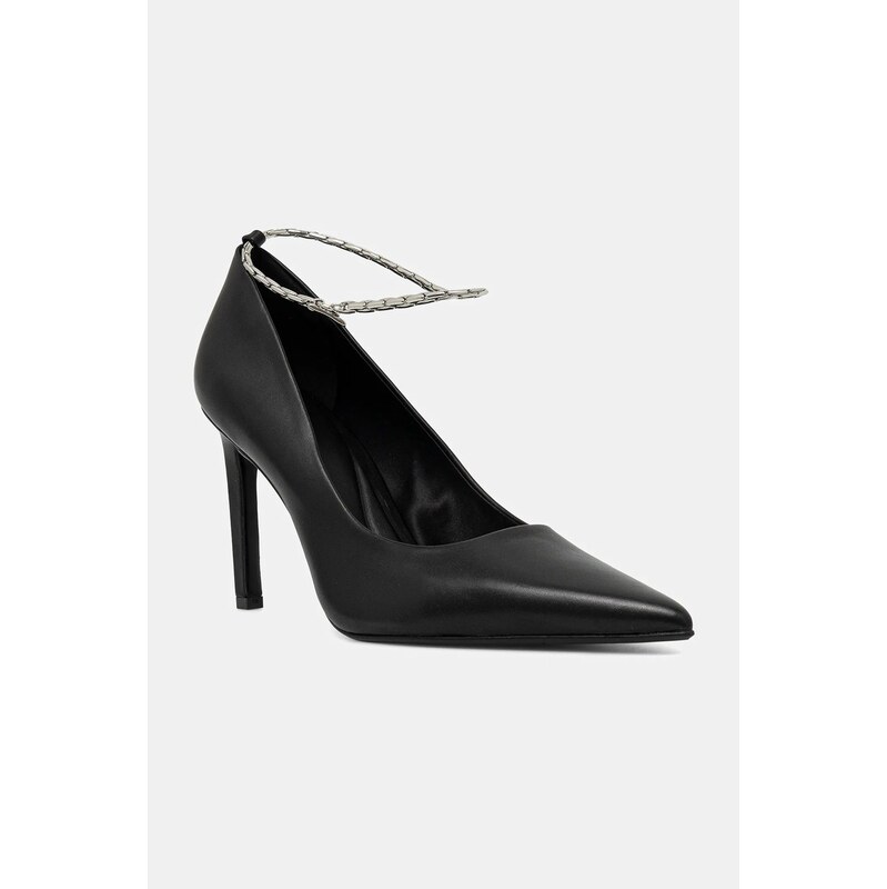 Kožené lodičky Calvin Klein ESS STILETTO HDW CHAIN LTH 90 109622678