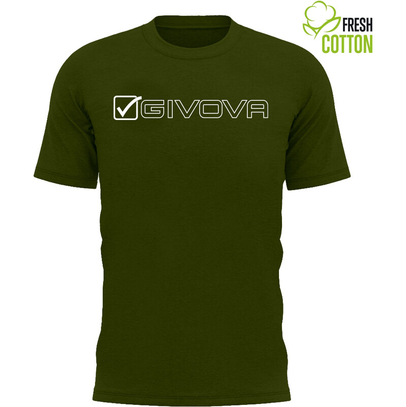 Bavlněné triko GIVOVA Mondo green militare 2XL 109627505