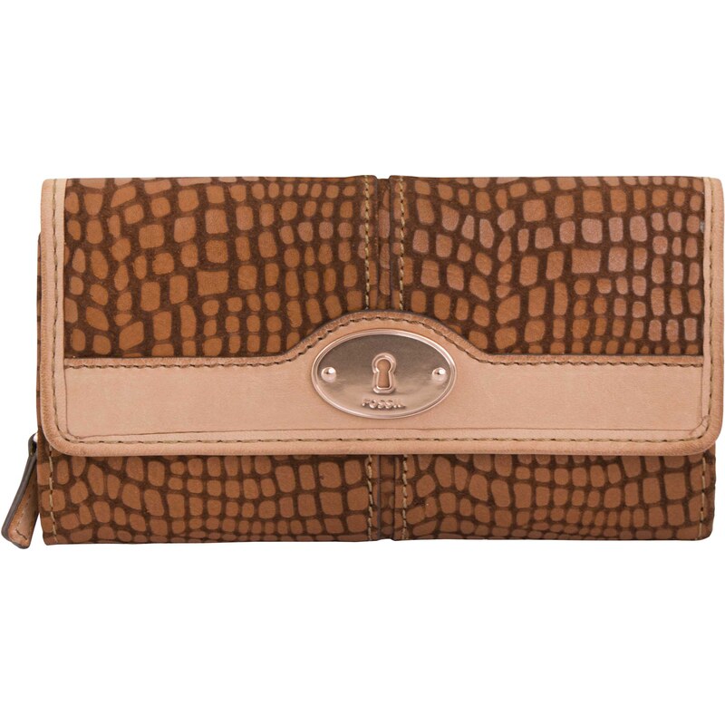 Dámská peněženka Fossil Leather Wallet Maddox 24 Clutch Saddle hnědá 109629011