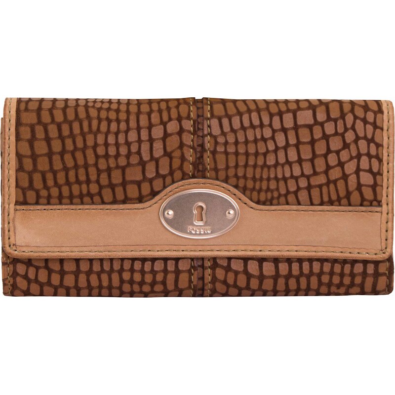 Dámská peněženka Fossil Wmns Leather Wallet Maddox Embossed Flap Clutc 109629047