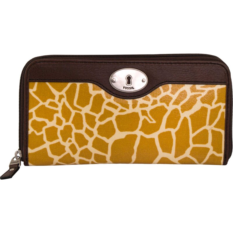 Dámská peněženka Fossil Wmns Leather Wallet Key-Per Zip Clutch Giraffe 109629048