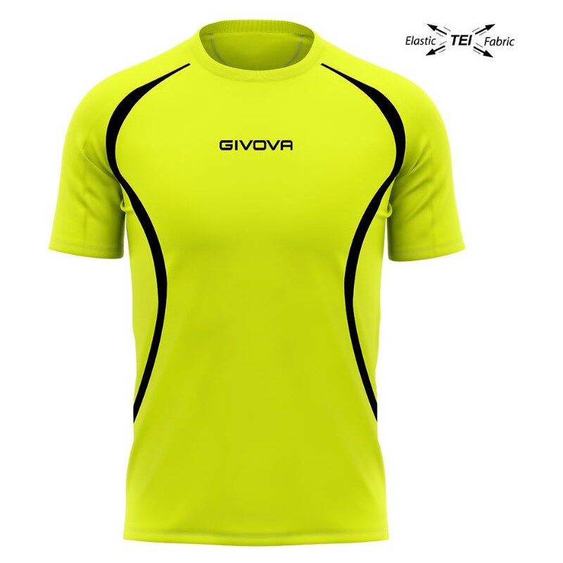 Běžecké triko unisex GIVOVA Running Fluo Yellow-Black L 109629060