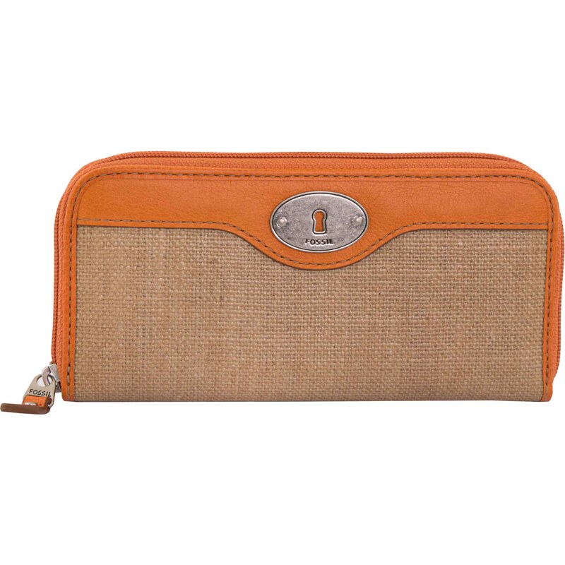 Dámská peněženka Fossil Wmns Leather Wallet Key-Per Zip Clutch Canvas 109629066