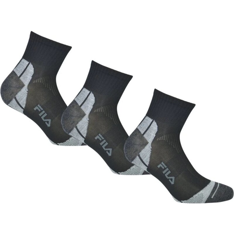 Středně vysoké ponožky FILA 3-pack black 35-38