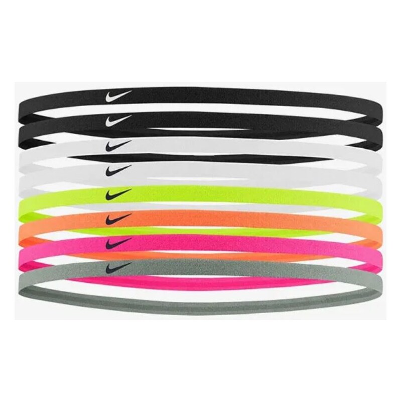 Sada čelenek NIKE Skinny Headbands 8-pack Black-Black-White