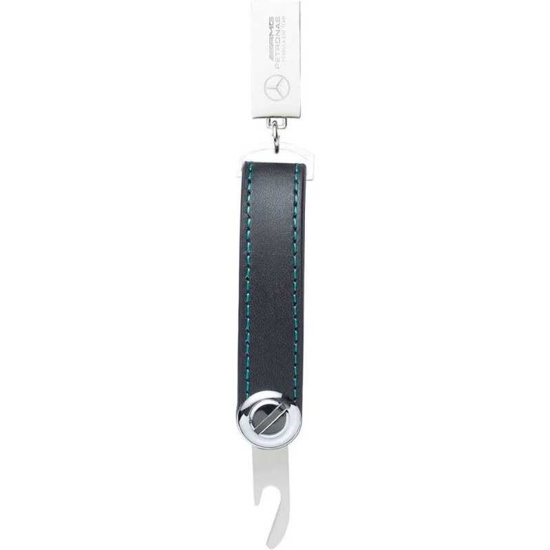 Kožená klíčenka Mercedes F1 FW Leather Keyring Black černá 109629396