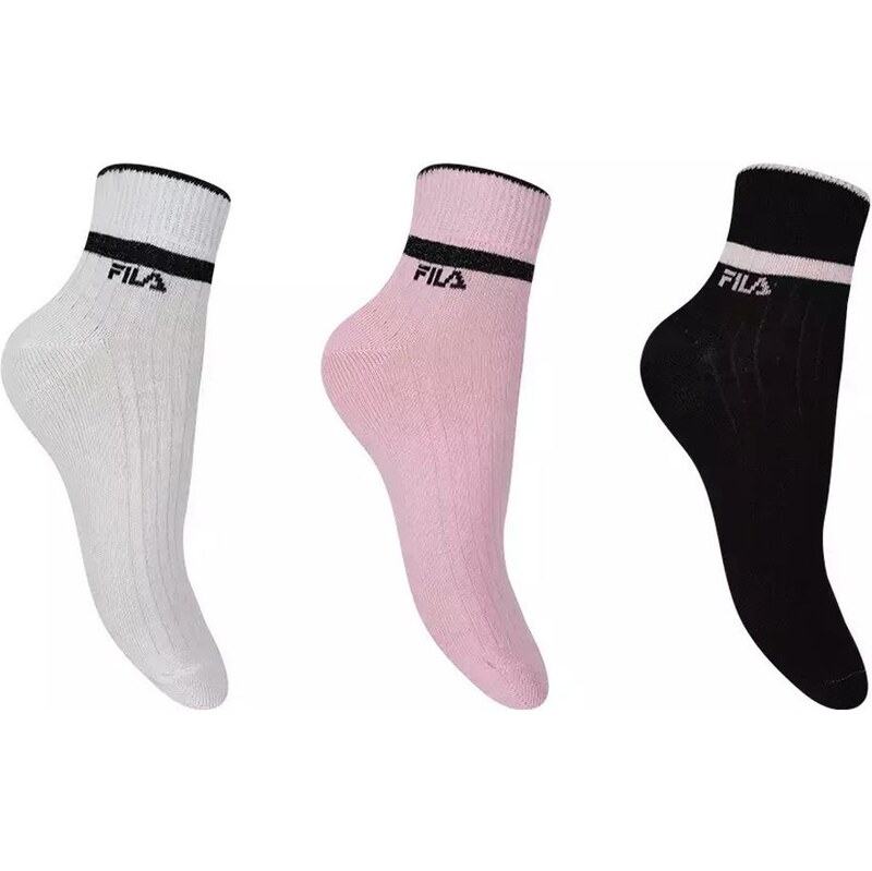 Ponožky FILA 3-pack W Quarter Wht-Sweet-Pink 35-38 109629771