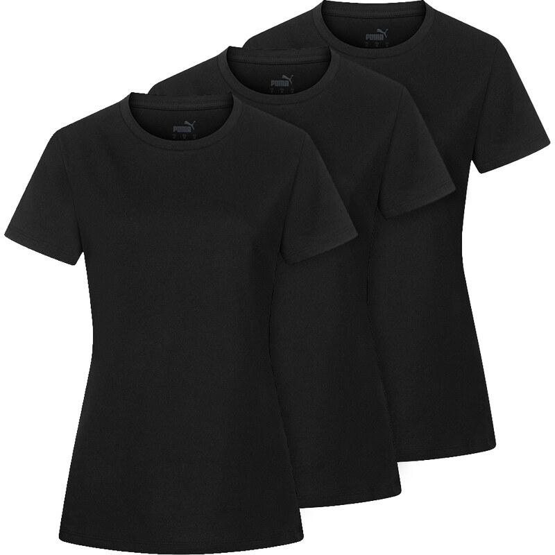 Balení 3 ks dámských triček PUMA Base Black 3-pack L 109630313