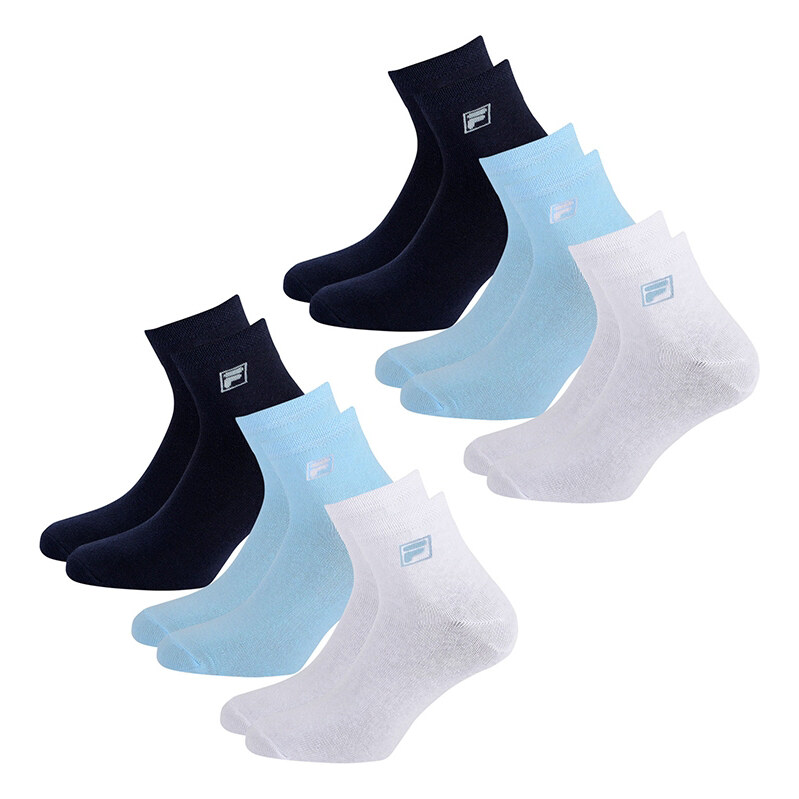Ponožky FILA Quarter Socks 6-pack Unisex sky 39-42