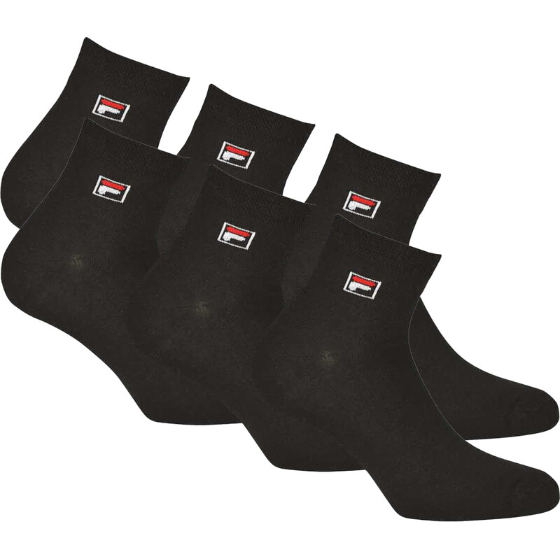 Ponožky FILA Quarter Socks 6-pack Unisex black 39-42