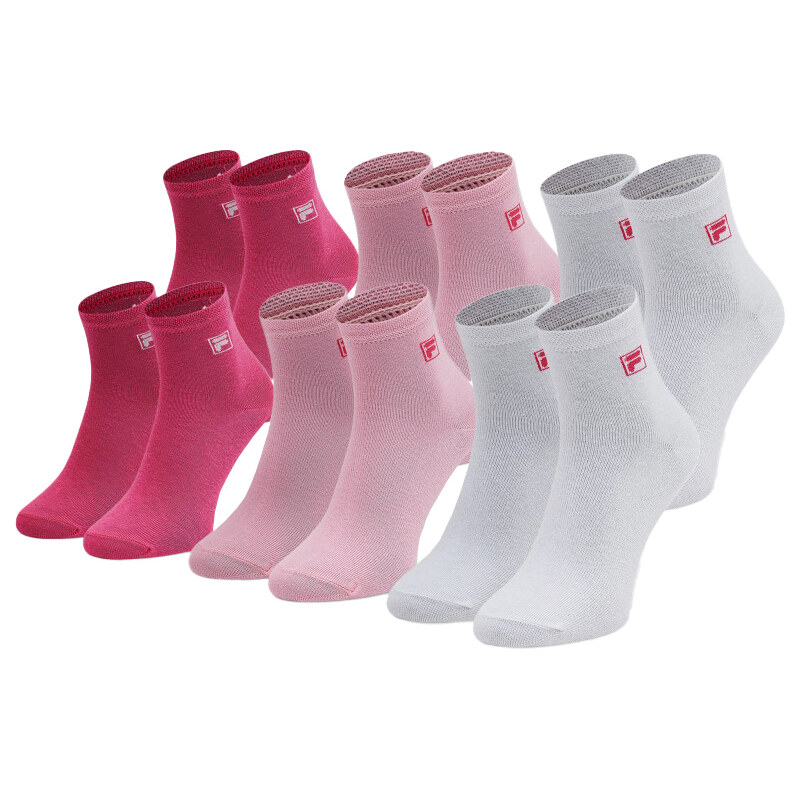 Ponožky FILA Quarter Socks 6-pack Unisex pink 39-42 109631256