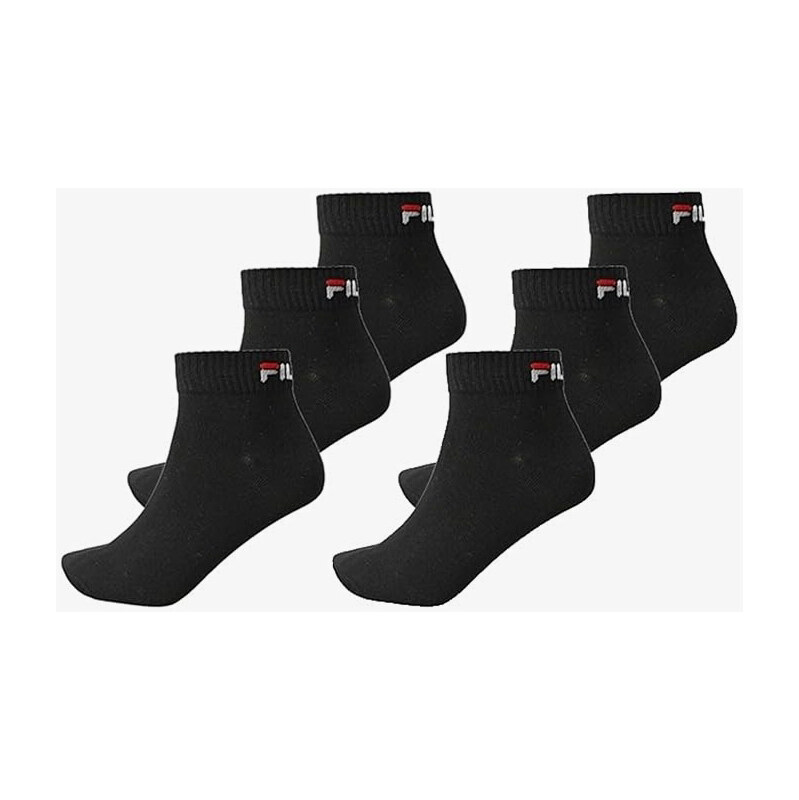 Ponožky FILA Quarter Sock 6-pack Unisex black 35-38