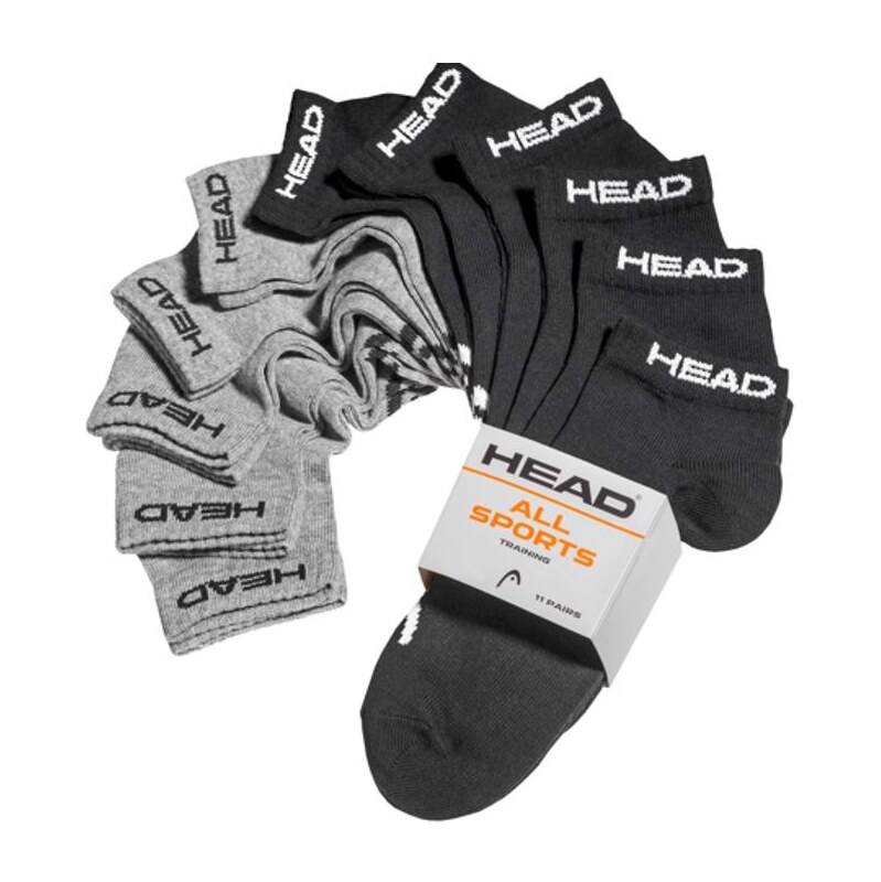 Ponožky Head Elements Sneaker Socks 11-Pack Black-Grey Melange