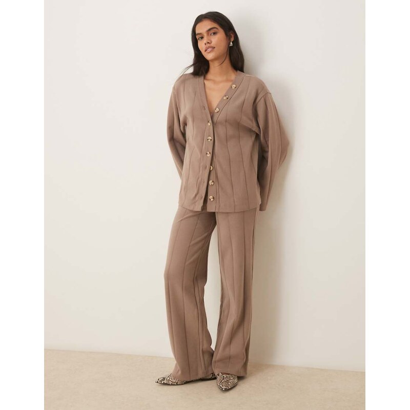 ASOS DESIGN Supersoft wide rib wide leg co-ord trouser in -