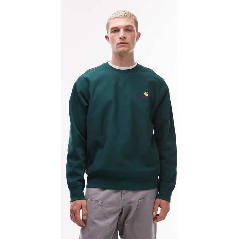 Carhartt WIP american script sweatshirt in green