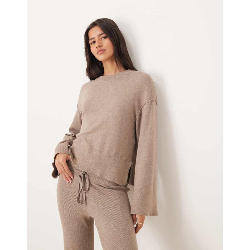Gina Tricot co-ord long sleeve crew neck fine knit jumper in