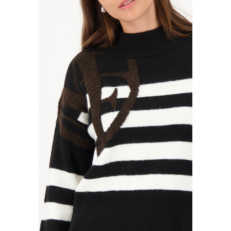 MONARI FASHION CONTRASTS dámský svetr černobílý pruhovaný