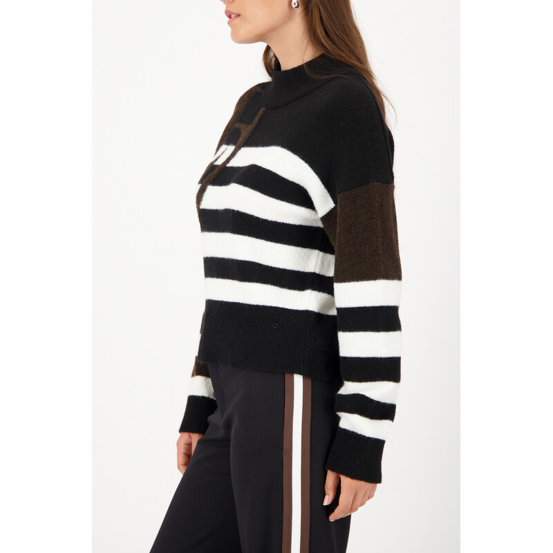 MONARI FASHION CONTRASTS dámský svetr černobílý pruhovaný
