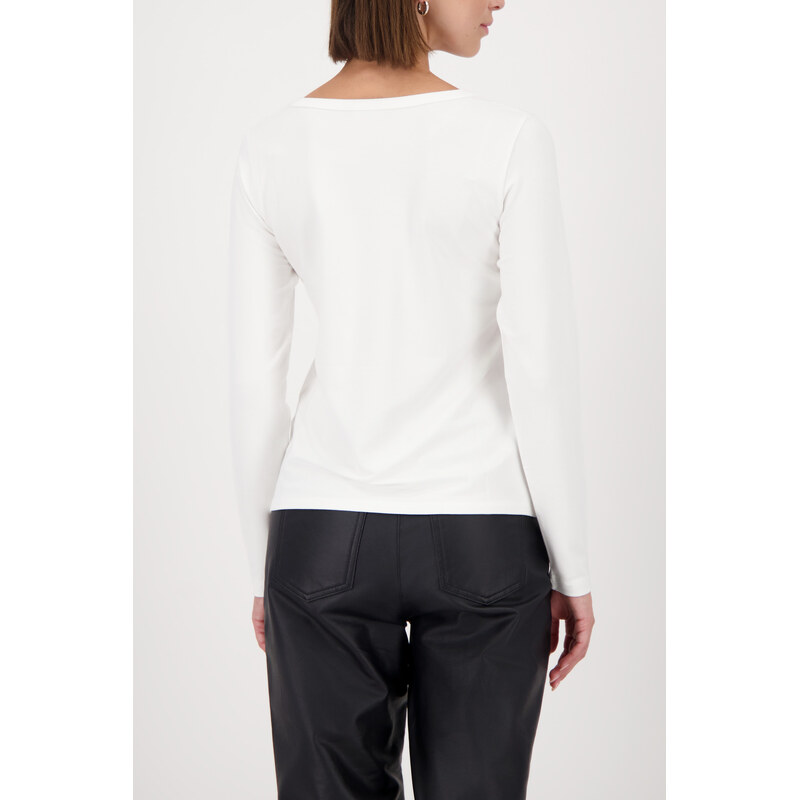 MONARI FASHION CONTRASTS dámské triko bílé s potiskem a kamínky